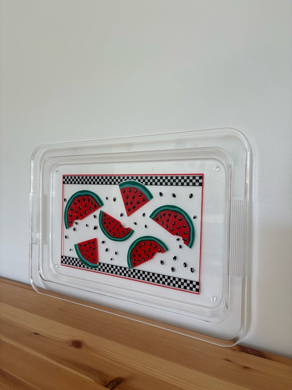 Vintage Acrylic Serving Tray - Watermelons - Outdoor Dining and Entertaining